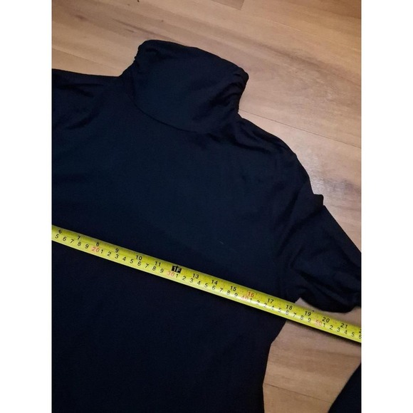 Womens Soft Surroundings Ruched Mock Neck Black‎ Minimalist Tunic Top - Picture 4 of 6